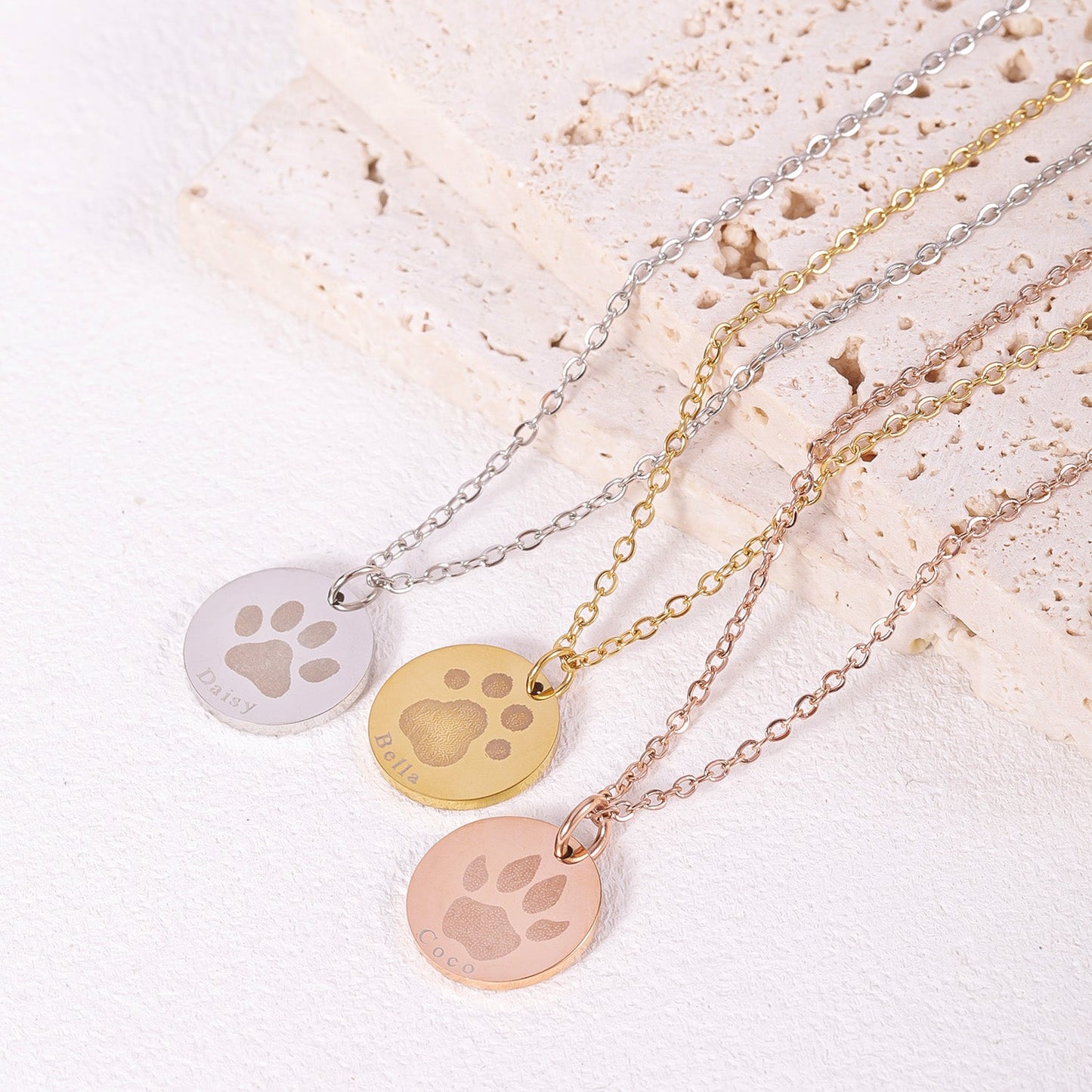 Custom Dog Paw Print Necklace Product vendor Custom Pet Necklace Animal Heroes