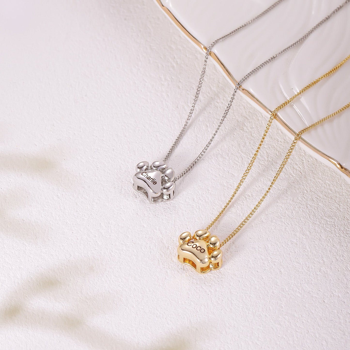 3D Dog Paw Necklace – Custom Engraved Pet Name Jewelry Product vendor Custom Pet Necklace  Animal Heroes