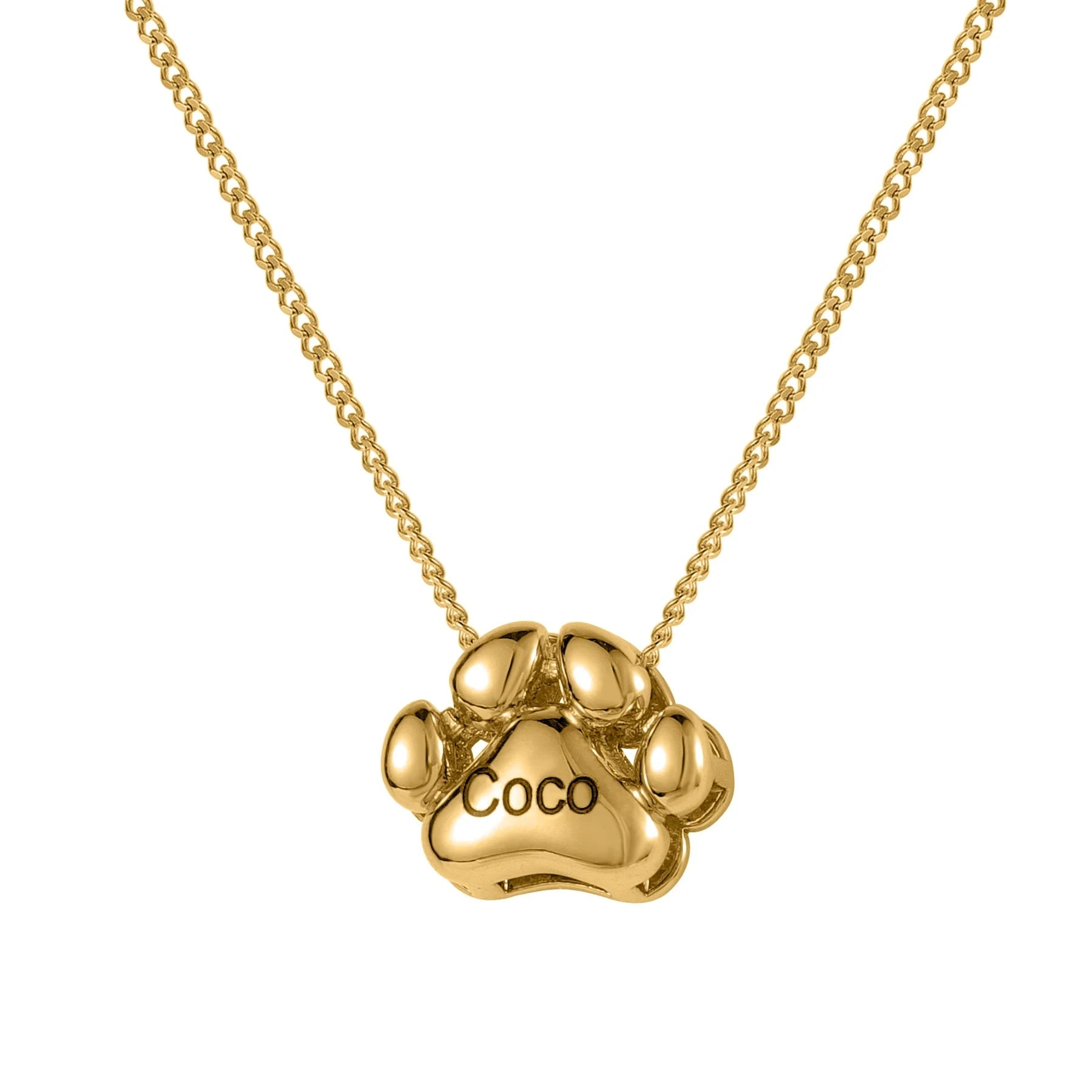 3D Dog Paw Necklace – Custom Engraved Pet Name Jewelry Product vendor Custom Pet Necklace 139.00 Animal Heroes Gold / 20"/50cm