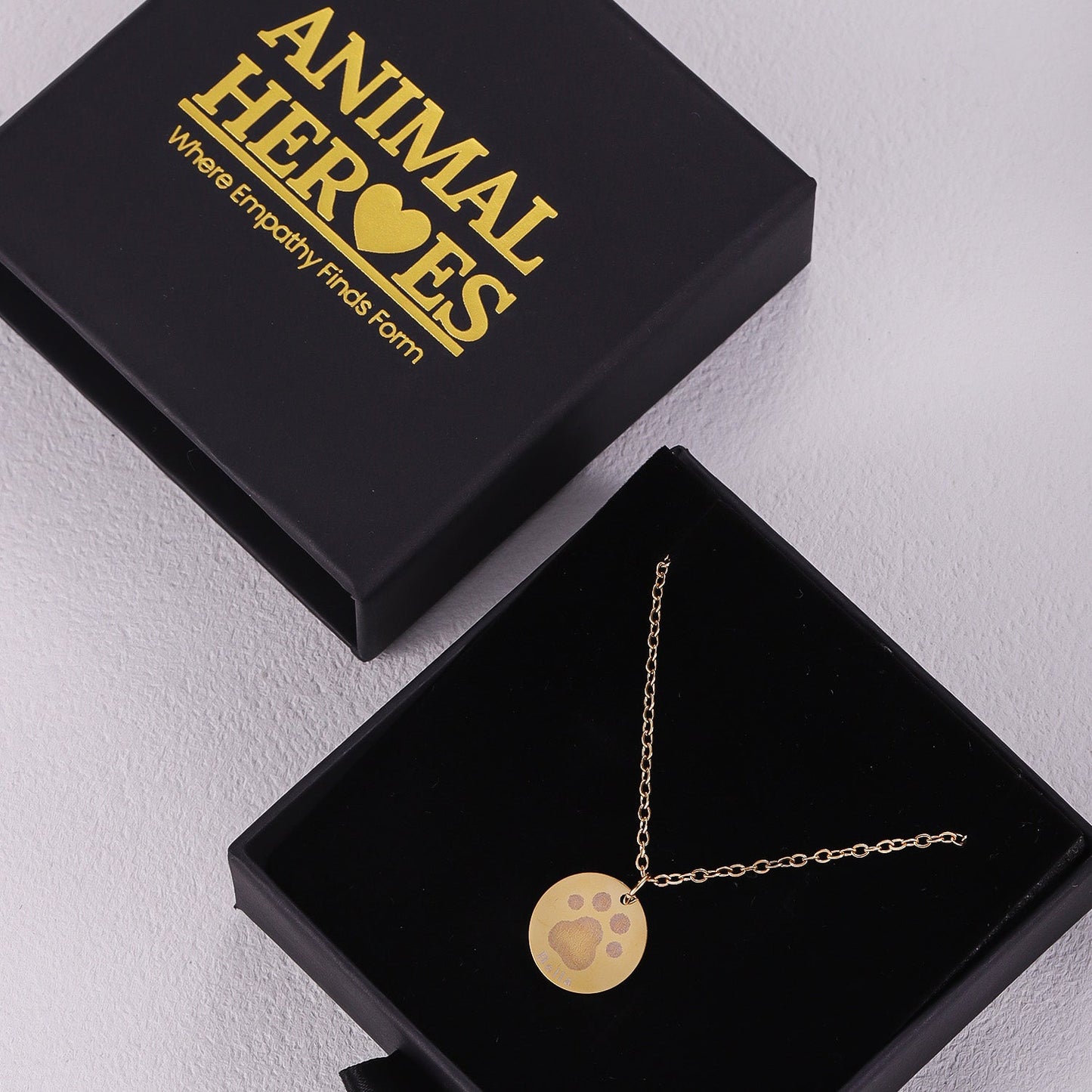 Custom Dog Paw Print Necklace Product vendor Custom Pet Necklace  Animal Heroes