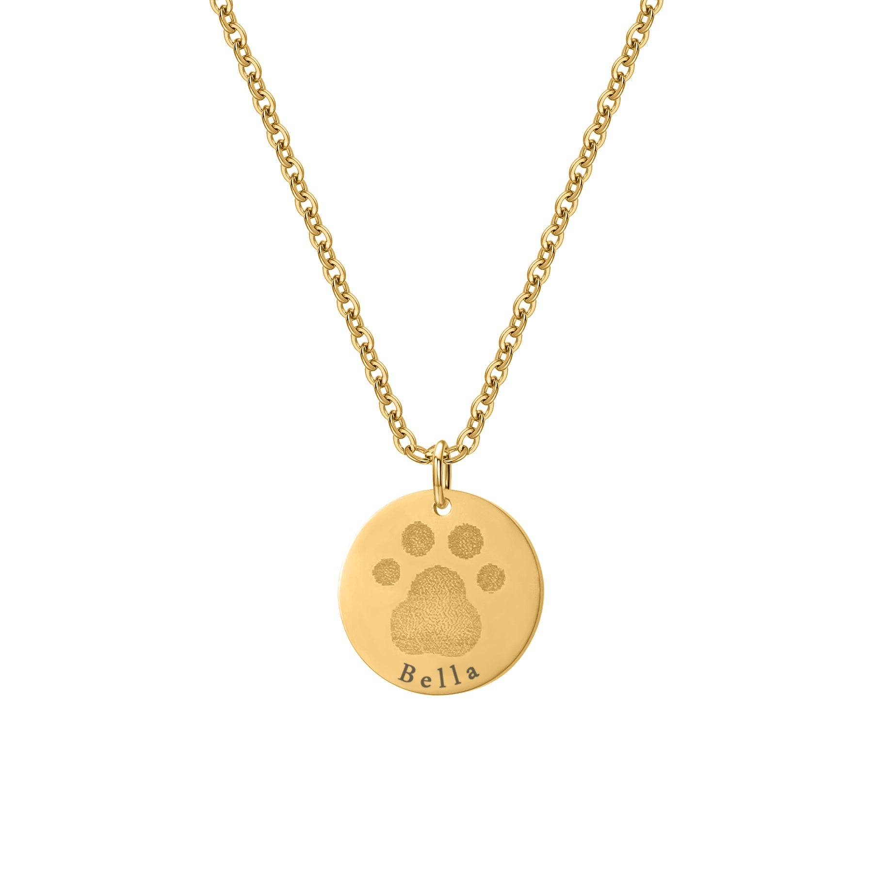 Custom Dog Paw Print Necklace Product vendor Custom Pet Necklace 69.00 Animal Heroes Gold / 20"/50cm