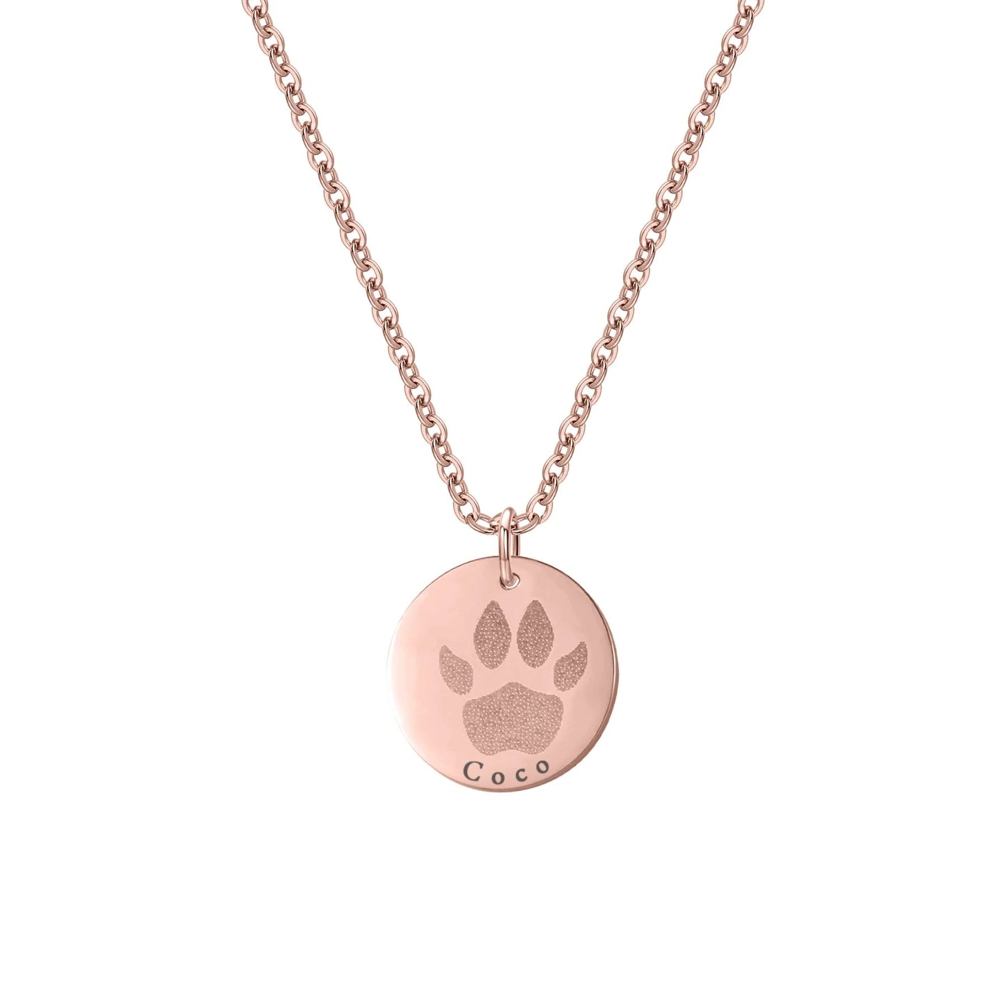 Custom Dog Paw Print Necklace Product vendor Custom Pet Necklace 129.00 Animal Heroes Rose Gold / 20"/50cm