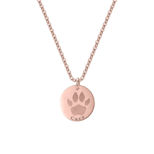 Custom Dog Paw Print Necklace Product vendor Custom Pet Necklace 129.00 Animal Heroes Rose Gold / 20"/50cm