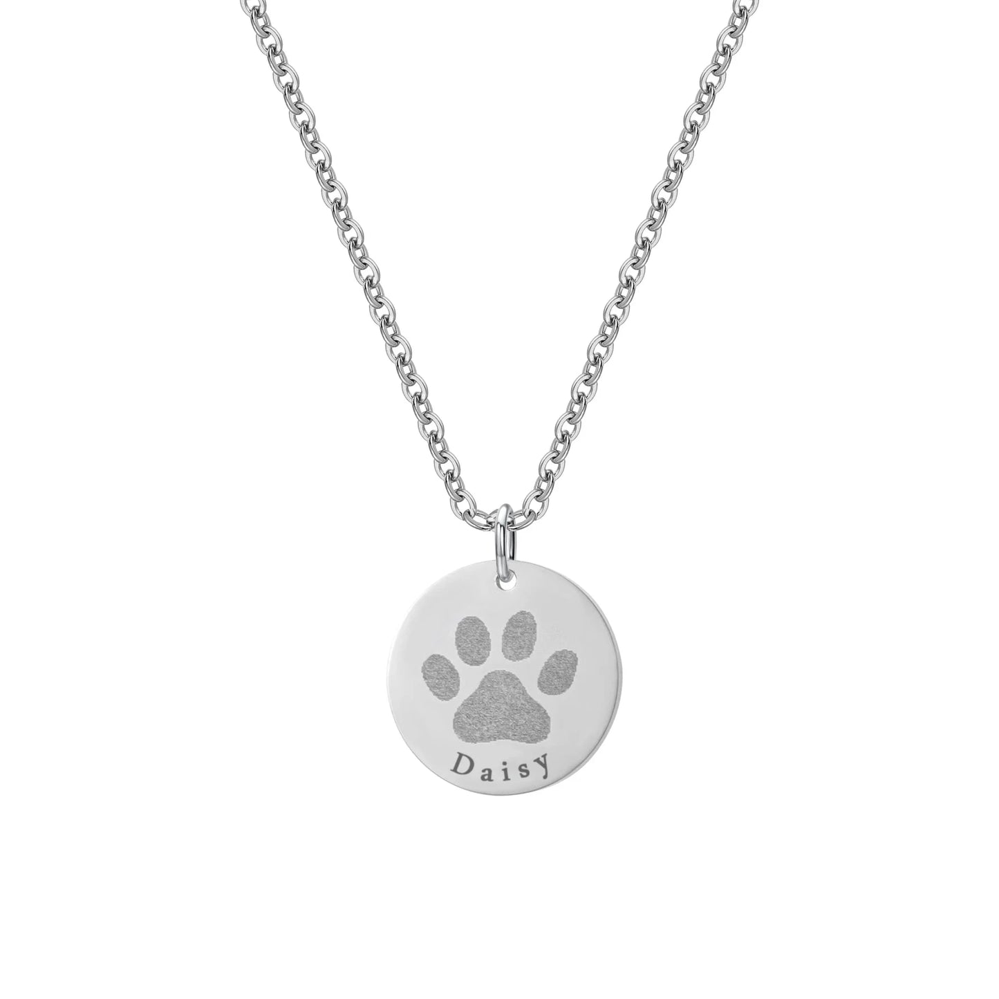 Custom Dog Paw Print Necklace Product vendor Custom Pet Necklace 69.00 Animal Heroes Silver / 20"/50cm