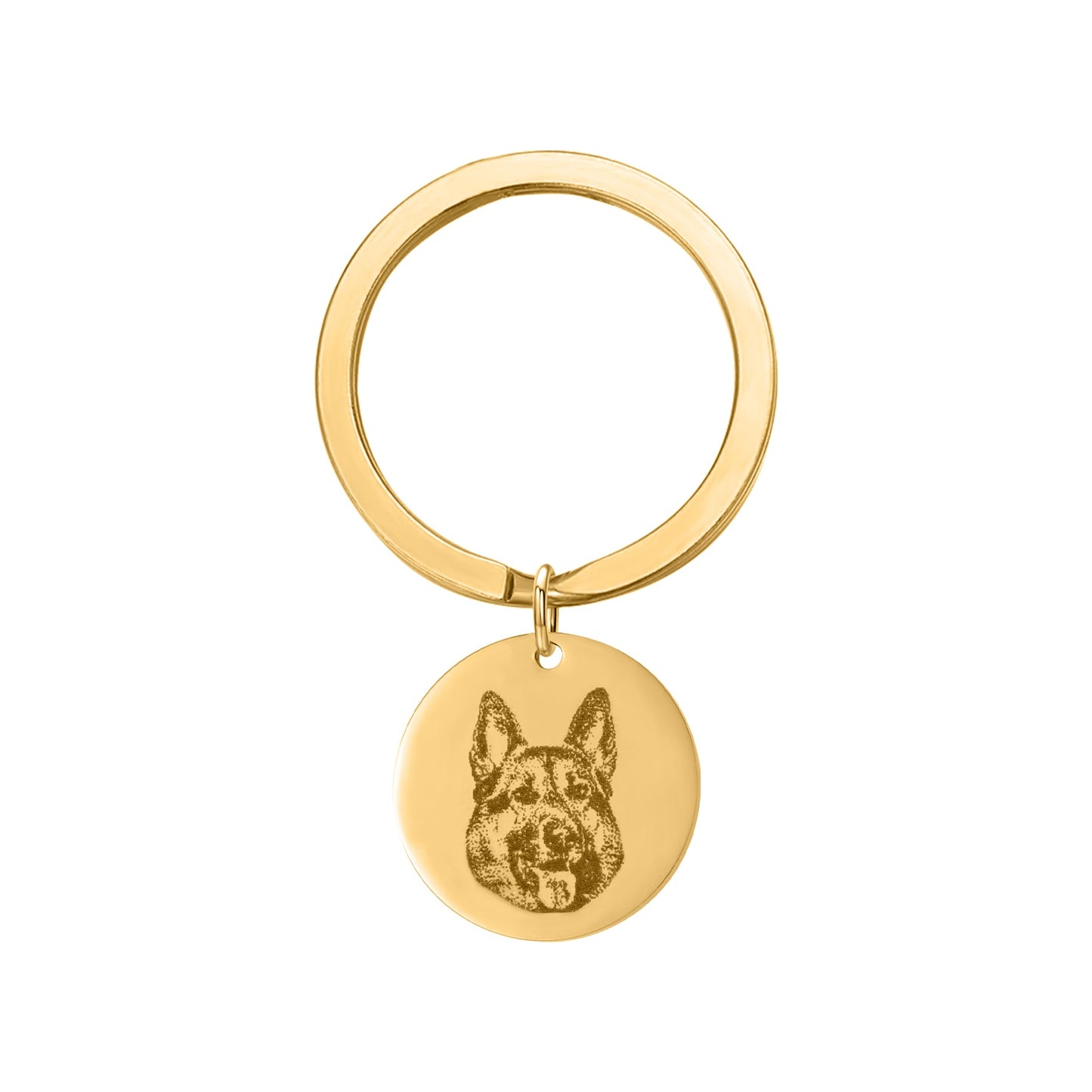 Engraved Pet Disc Keychain – Custom Dog & Cat Portrait Product vendor  69.00 Animal Heroes Gold