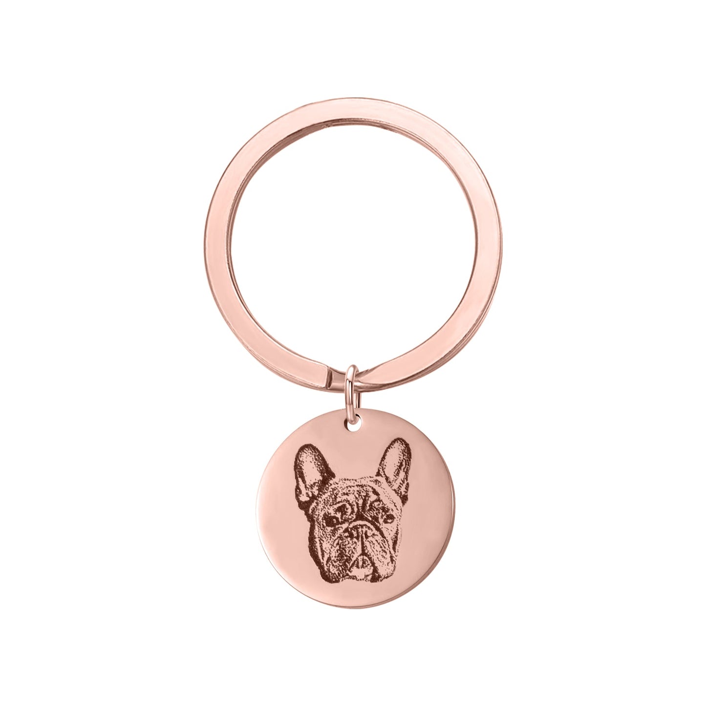 Engraved Pet Disc Keychain – Custom Dog & Cat Portrait Product vendor  49.00 Animal Heroes Rose Gold