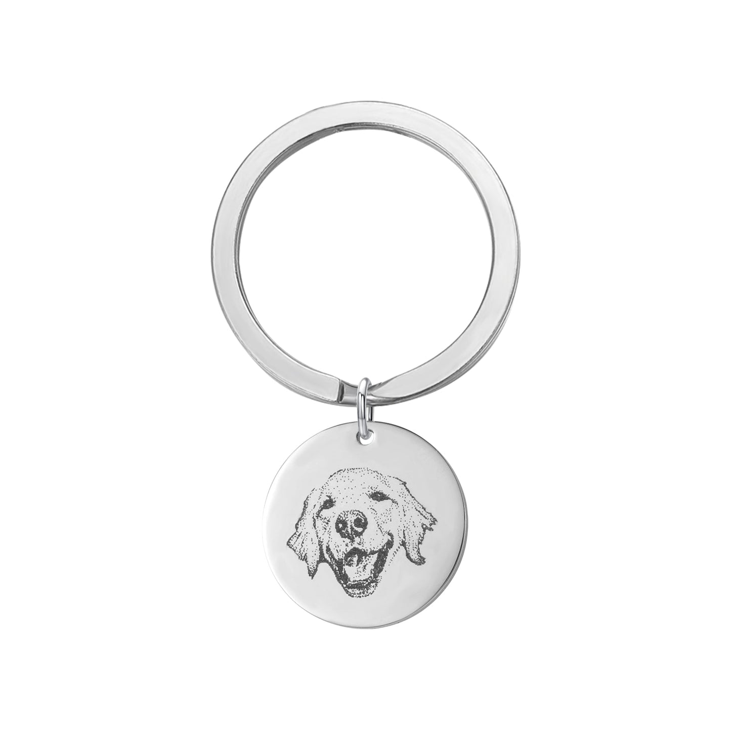 Engraved Pet Disc Keychain – Custom Dog & Cat Portrait Product vendor  39.00 Animal Heroes Silver