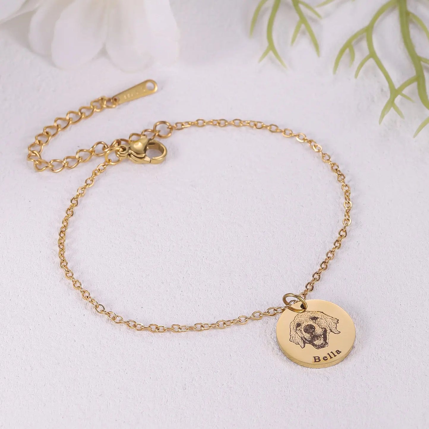 Engraved Pet Portrait Disc Bracelet – Custom Dog & Cat Jewelry in Gold, Silver or Rose Gold Product vendor   Animal Heroes