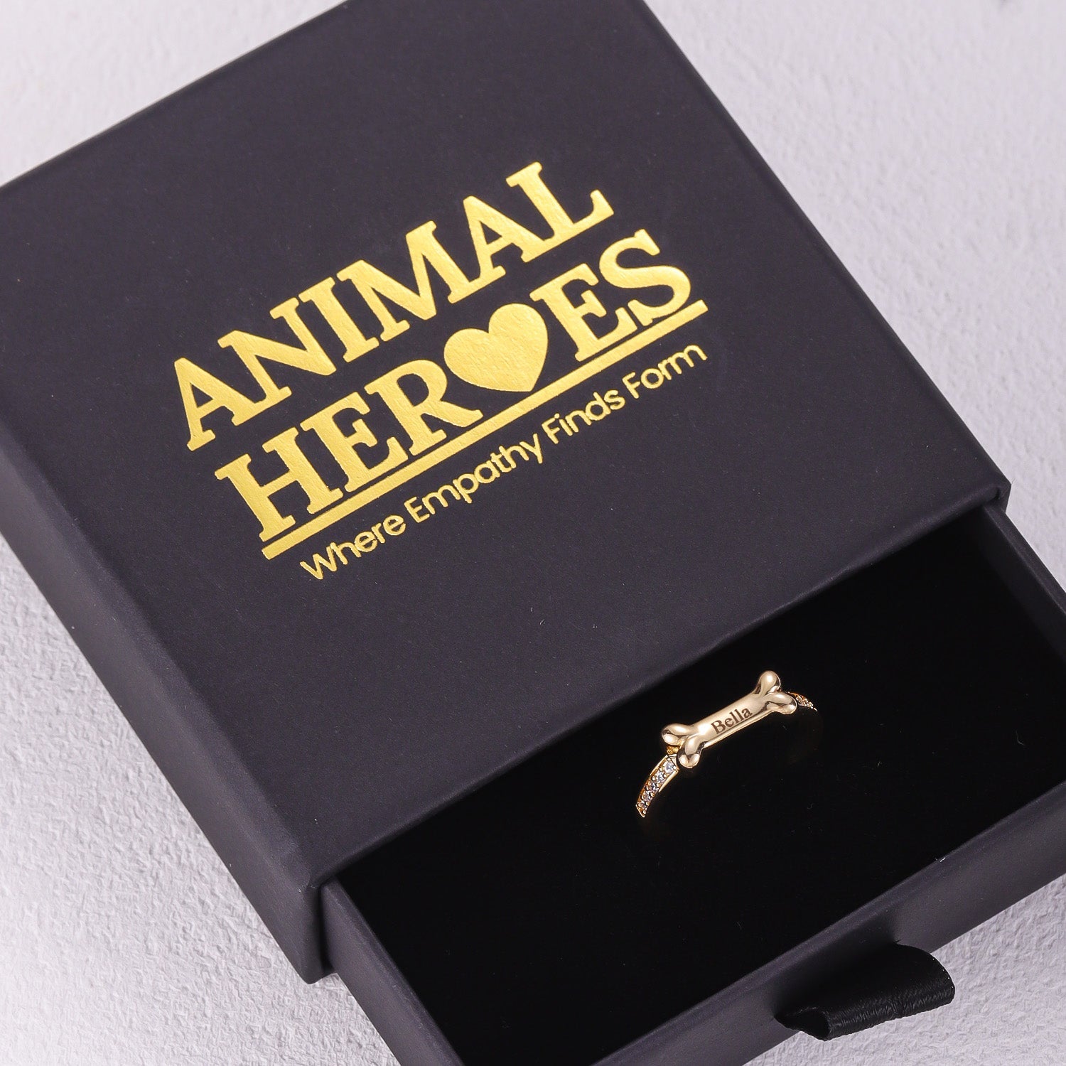 Personalized Dog Bone Ring with Pet’s Name Product vendor   Animal Heroes