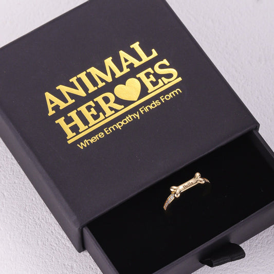 Personalized Dog Bone Ring with Pet’s Name Product vendor   Animal Heroes
