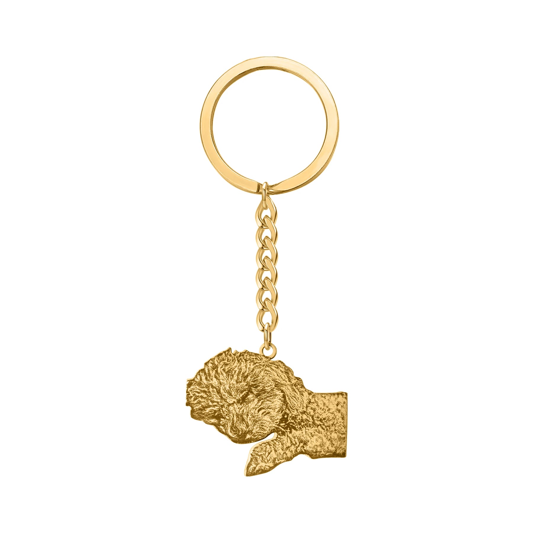 Custom Pet Portrait Keychain – Engraved Dog & Cat Cut Out Keepsake
