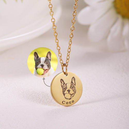 Custom Necklace - Engraved Photo & Name